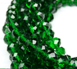 БП022НН68 Хрустальные бусины "рондель", цвет: темно-зеленый прозрачный, 6х8 мм, кол-во: 39-40 шт.