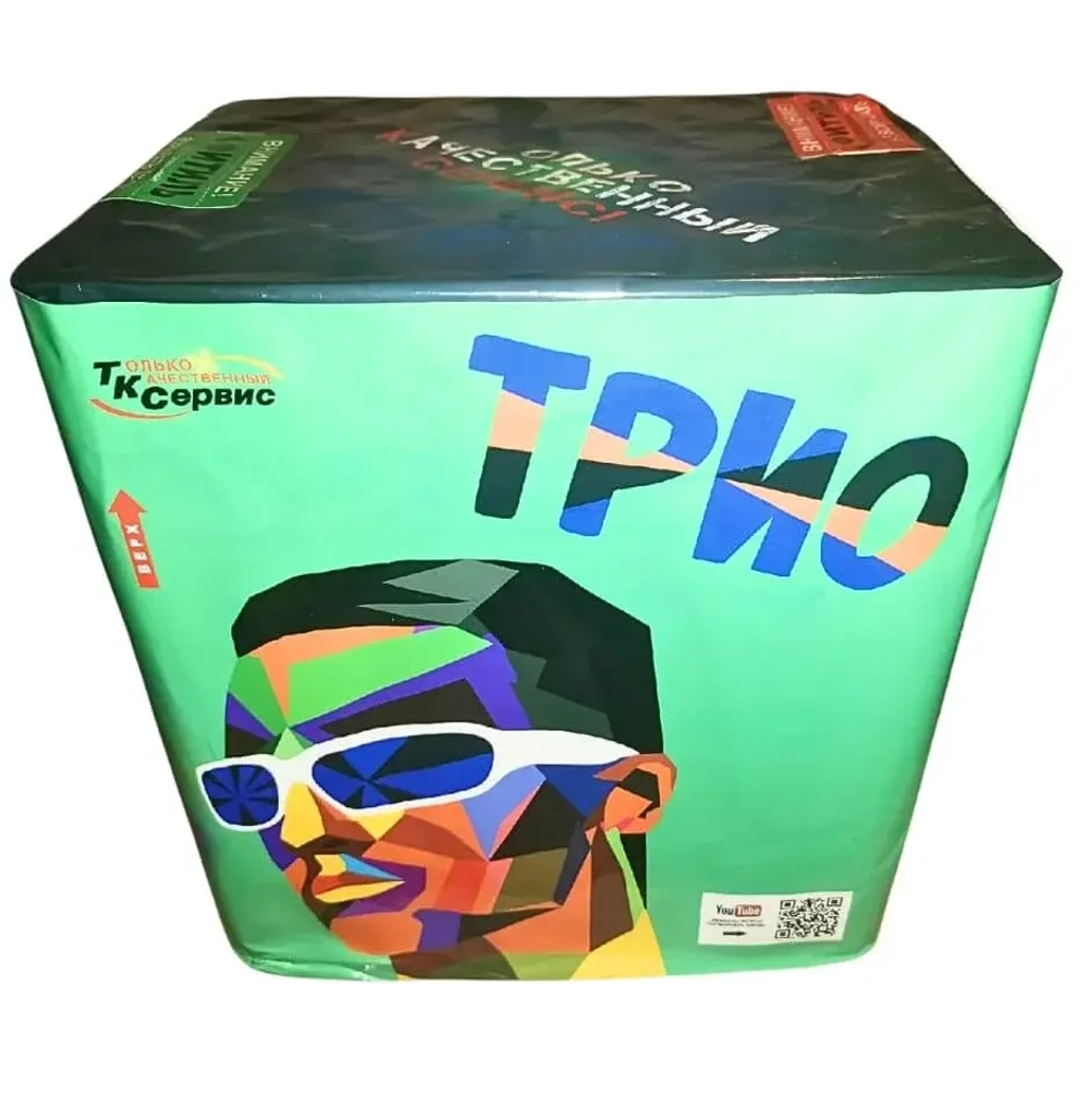 Батарея салютов "Трио" (TKB430) от Тк Сервис, 30 залпов, 30 мм