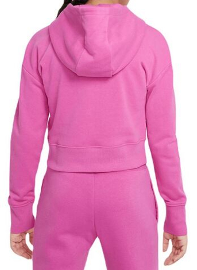 Кофта для девочки теннисная  Nike Sportswear FT Crop Hoodie - active fuchsia/white