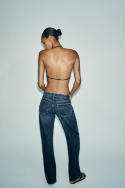 ZARA ТОП С ДРАПИРОВКОЙ И БУСИНАМИ, ЧЕРНЫЙ