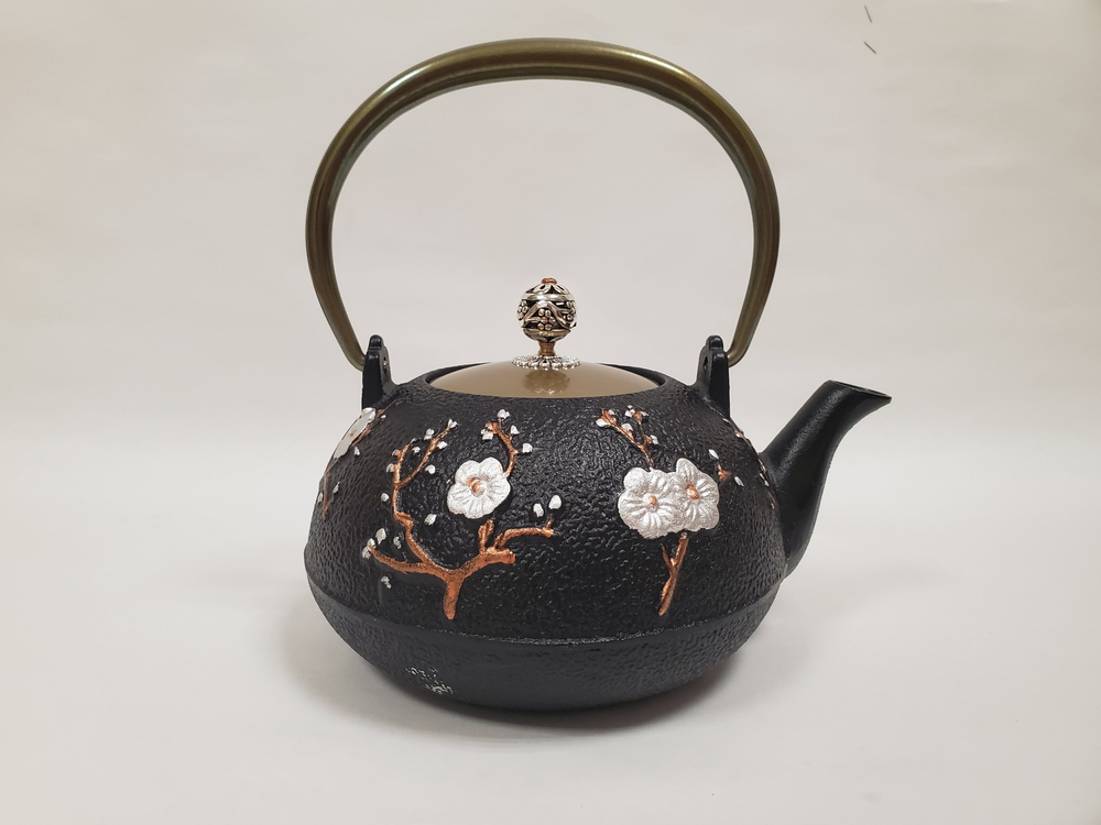 308010 Чайник СЕРЕБРЯНЫЙ ШАР "Сакура", 1100мл, чугун