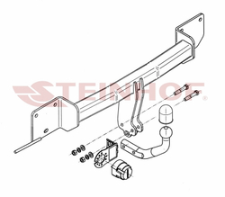 Фаркоп на BMW 3-Series седан E90, кроме 335i, 335d 03/2005-2012, универсал E91 10/2005-2013, 1-Series хетчбек 3/5 дверей E81/E87 2004-2011, 1-Series купе E82, кроме 135i 2007-2011 (паспорт и сертификат в комплекте)(без электрики) Steinhof.B-045