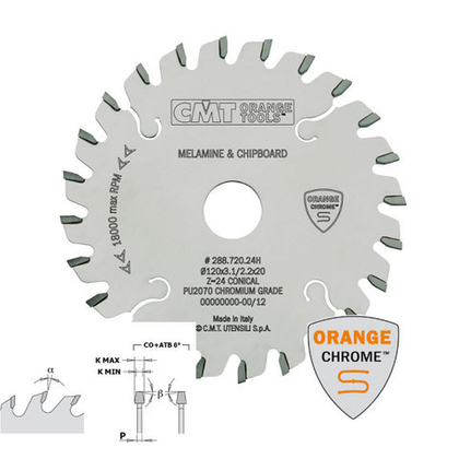 Диск подрезной конический 120x20x3,1-4,0/2,2 0° CO+6°ATB Z=24 288.720.24H