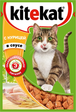 Kitekat пауч курица в соусе 85 гр