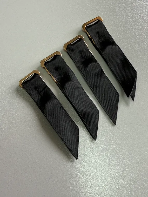 Чулкодержатель с атласной лентой 12 мм, Китай, золото/черный 170