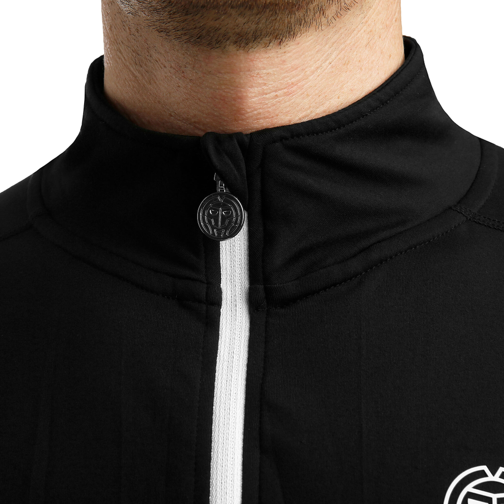 Мужское теннисное поло BIDI BADU Zac Tech Half Zip Long Sleeve Men - Black, White