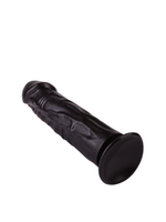 Упругий чёрный фаллоимитатор на подошве-присоске - 18,8 см. (Цвет: черный)