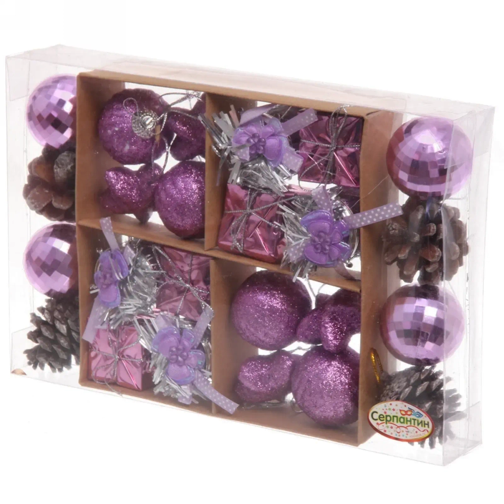 Набор украшений «Сказочное чудо» 3 см (28 предметов),фиолетовый