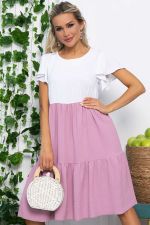Платье Ветер перемен (бело-розовое) П13586-4М LT Collection