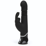 Черный хай-тек вибратор Greedy Girl Thrusting Rabbit Vibrator - 22,8 см. (Цвет: черный)