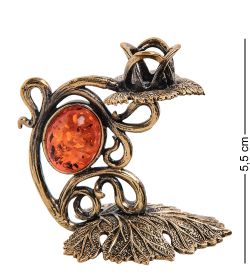 Народные промыслы AM-2974 Подсвечник «Виноград» (латунь, янтарь)