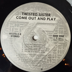 Винтажная виниловая пластинка LP Twisted Sister Come Out And Play (USA 1985)
