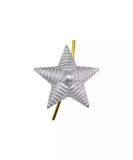 Звезда на погоны н/о рифленая малая серебристая