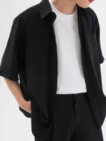 Рубашка FOS Мужская с коротким рукавом Черная