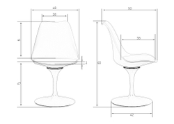 Стул обеденный DOBRIN TULIP, белое основание, цвет белый (W-02)