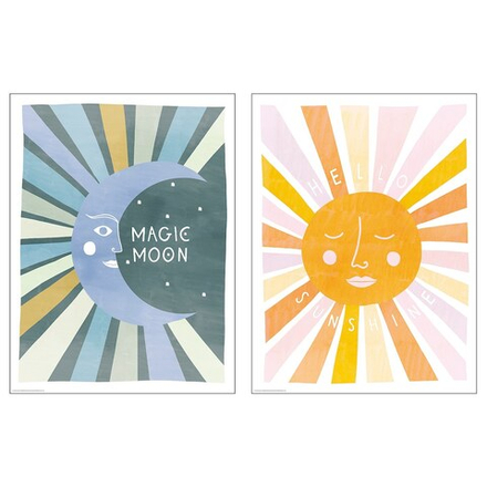 IKEA BILD  (ИКЕА БИЛД)  -  Плакат, солнце и луна, 30x40 см