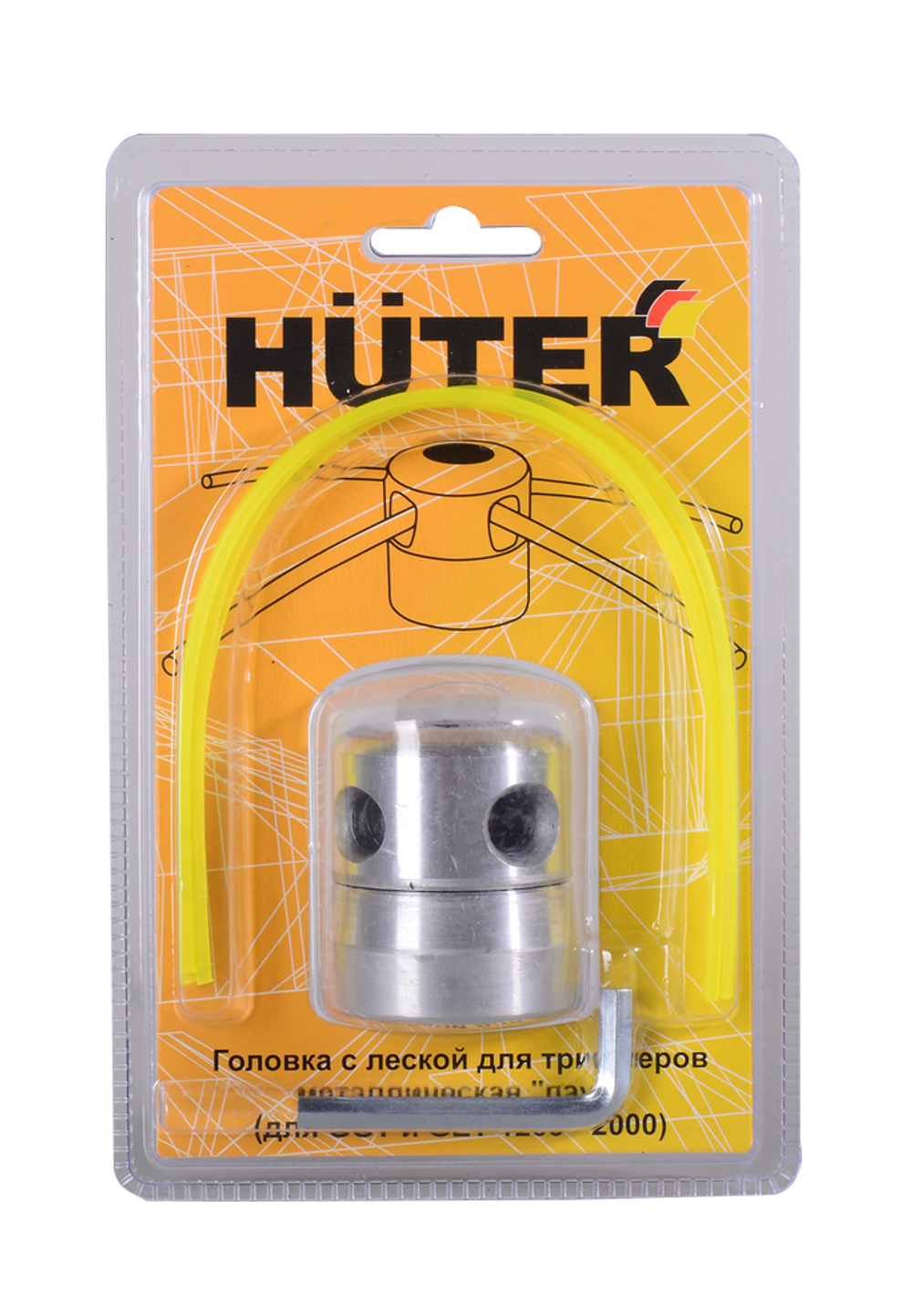 Головка с леской для триммеров металлическая “паук” Huter (для GGT и GET-1200 - 2000)