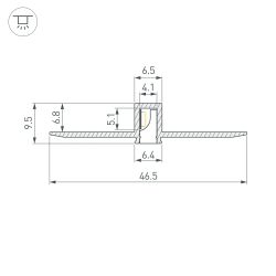 Профиль LINIA7-FANTOM-2000 ANOD (Arlight, Алюминий) 052377