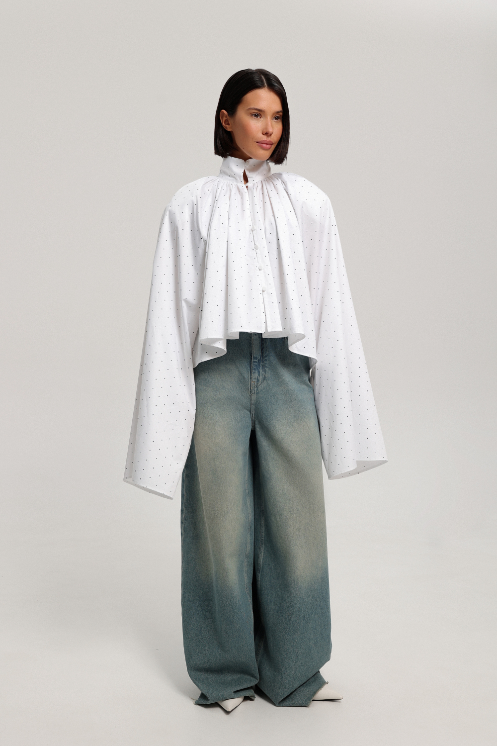 Блуза со съёмными манжетами