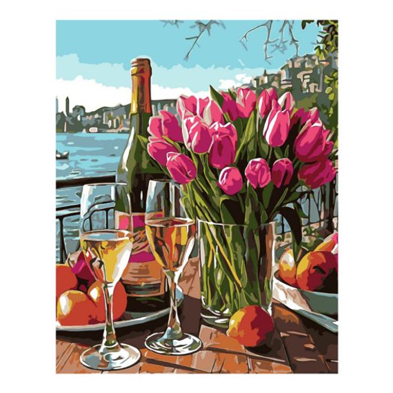 Nömrəli Rəngləmə Lori Çərçivədə 40*50СМ &quot;Золотые поля&quot;