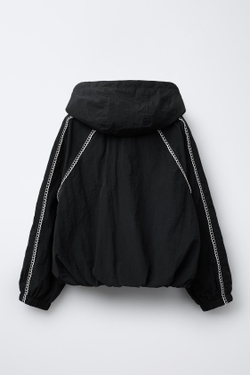 ZARA СВЕРХЛЕГКИЙ КОНТРАСТНЫЙ ДОЖДЕВИК, ЧЕРНЫЙ