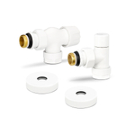 Комплект радиаторных клапанов осевой Varmega VMDV12 белый - 3/4" x 1/2" (НР/НР-американка, PN10, Tmax 110°C, O-ring)