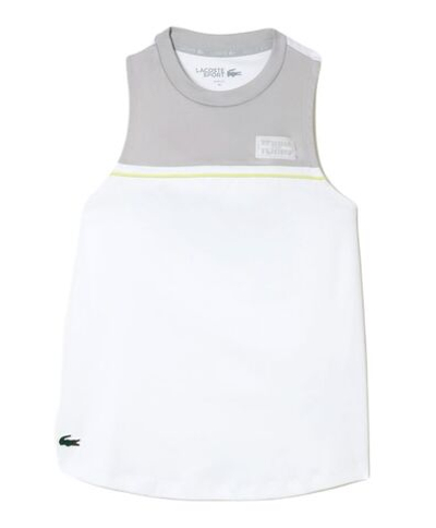 Топ теннисный Lacoste Contrast Stretch Cotton Sport Tank - White