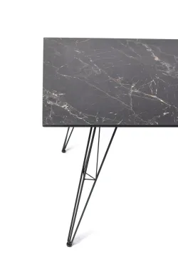 "Руссо" обеденный стол из HPL 150х80см, цвет "черный мрамор"