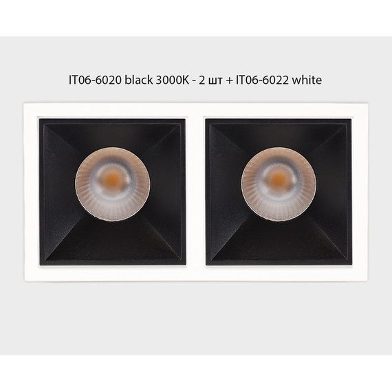 Встраиваемый светильник Italline IT06-6020 black 3000K - 2 шт. + IT06-6022 black