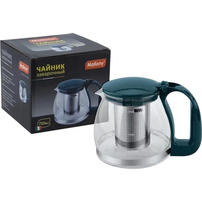 Чайник заварочный, DECOTTO-AS-750, объем: 0,75 л, с пластик ручкой, фильтр из нерж стали