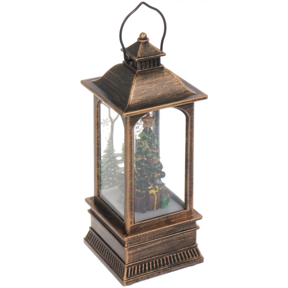 Сувенир с подсветкой «Фонарь с ёлочкой» 5,3*5,3*12,5 см (3хAG13)