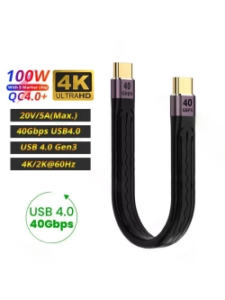 Короткий кабель зарядки Тайпси 13 см 5А 100w, USB 4.0