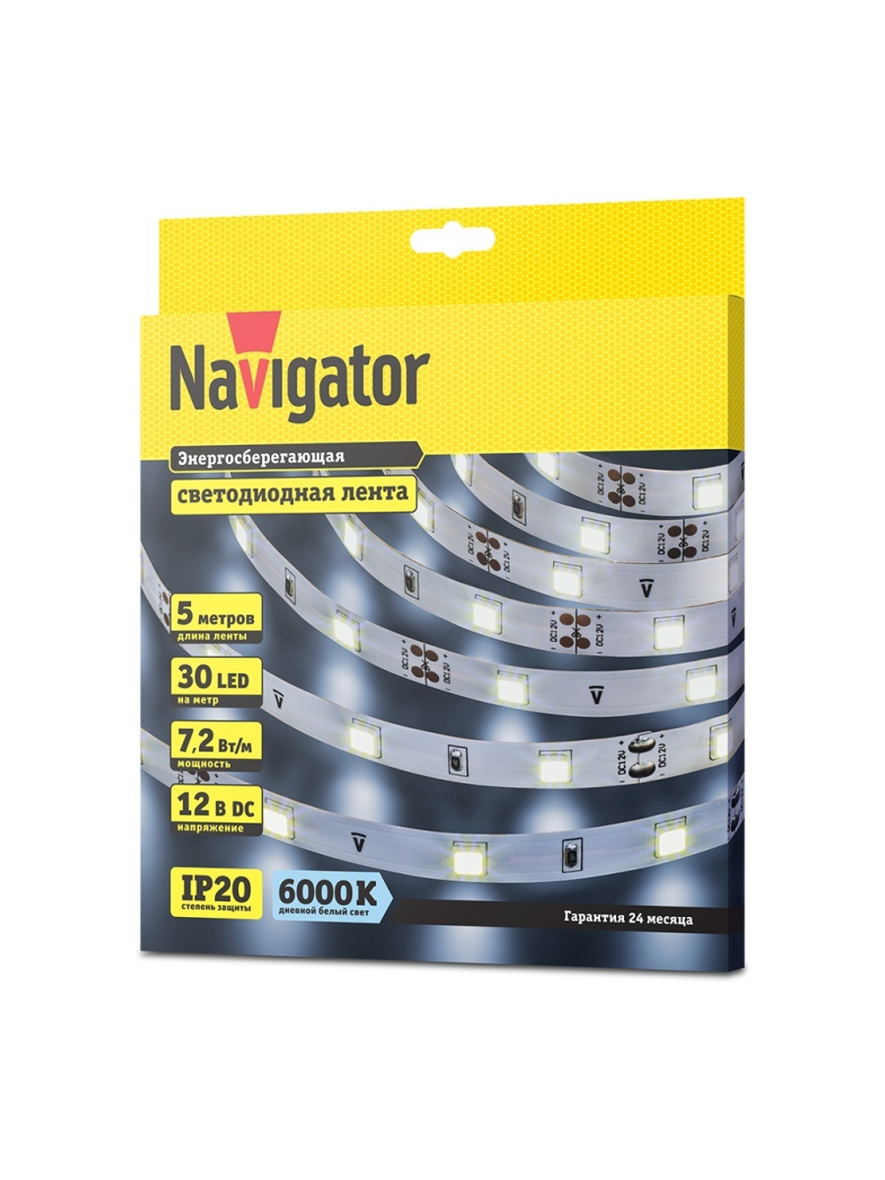 Лента светодиодная 71 766 NLS-5050CW30-7.2-IP20-12V R5 7.2Вт/м (уп.5м) Navigator 71766