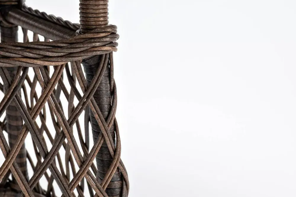 "Эспрессо" плетеный круглый стол, диаметр 80 см, цвет коричневый