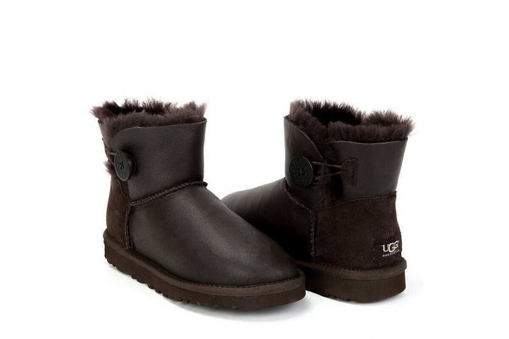 UGG Mini Bailey Button Metallic Chocolate