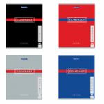 Тетрадь А5, 96 л., BRAUBERG, клетка, обложка картон, "CONTRACT", 400523, 4шт