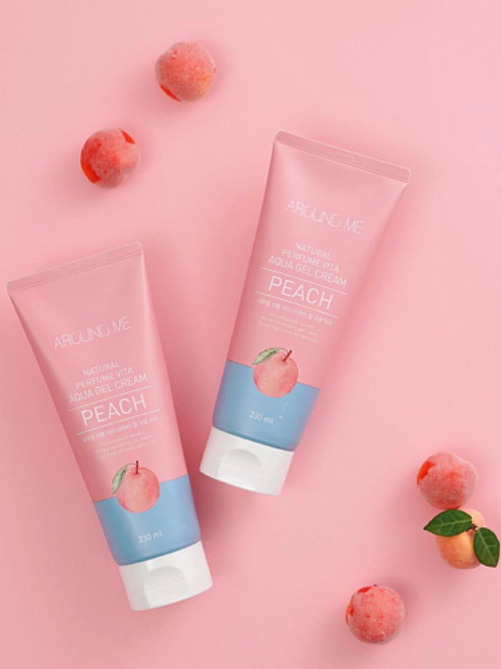 Welcos Питательный крем-гель для тела с персиком Around Me Natural Perfume Vita Aqua Gel Cream Peach 230мл