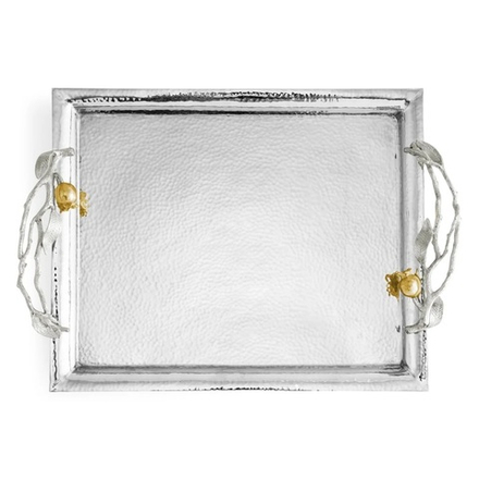 Поднос сервировочный Michael Aram Pomegranate Silver & Gold (44.5 х 33 см)