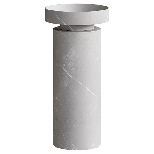 Boheme Раковина накладная Corian 400*130 Amani Grigio + Пьедестал для раковины Corian 300*720 Grey