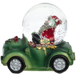 GAEM Фигурка декор в стекл шаре "Дед Мороз на машине", D 4.5 см, L7,5 W5 H7 см