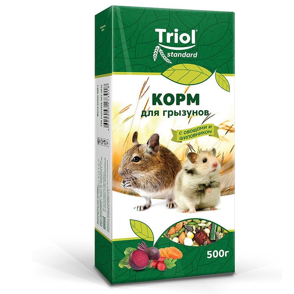 Корм Тriol Standard для грызунов с овощами и шиповником, 500г