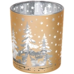 Подсвечник «Снежный лес» 8,5*10 см, Золото