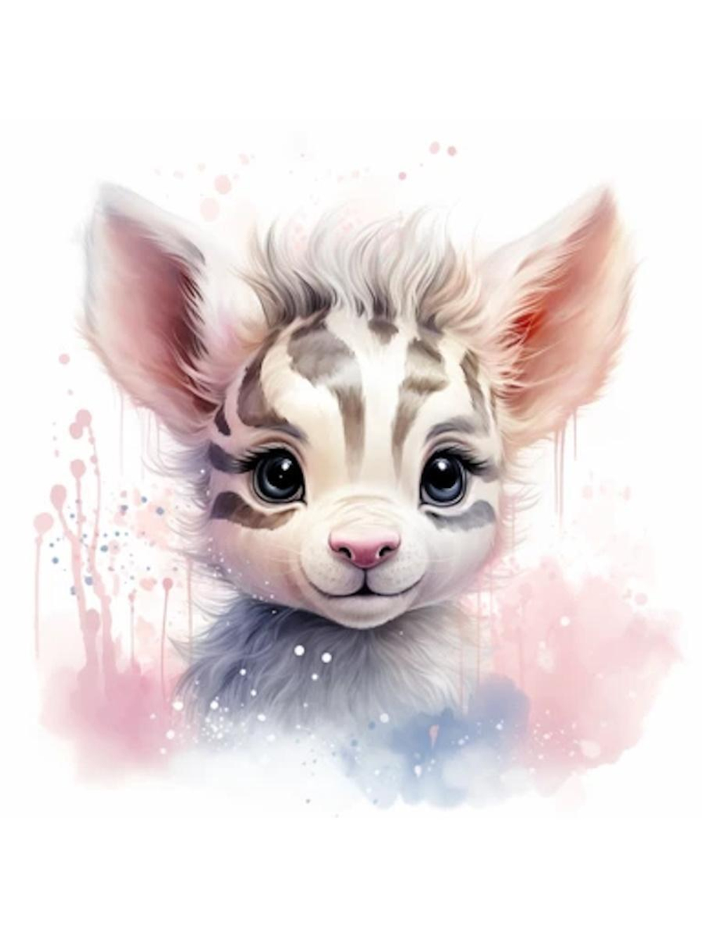 Картина по номерам 20х20см. "Малыши-животные. Красочный малыш зебры" 16цв. коробка (арт. Х-6308)