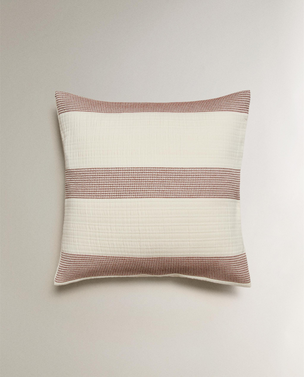 Zara Home наволочка декоративная из хлопка, терракотовый, в полоску, 40x40 см