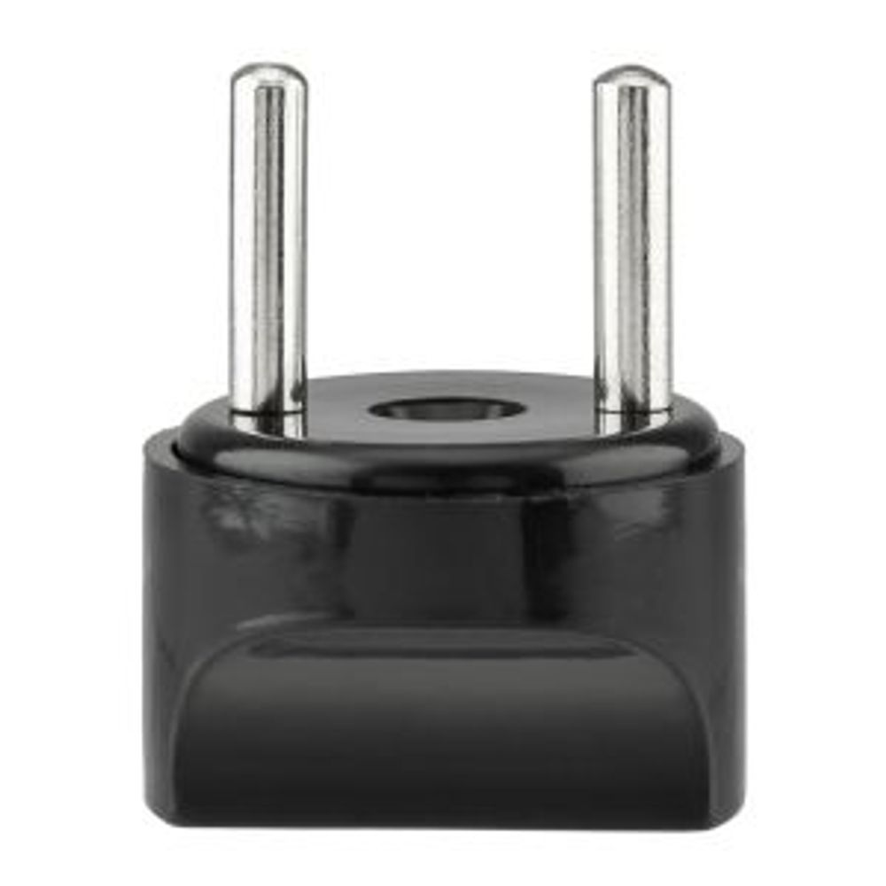 Адаптер сетевой (переходник) с Евро А/F на вилку С1 CEE 7/2 «Питер» 6А б/з черный REXANT