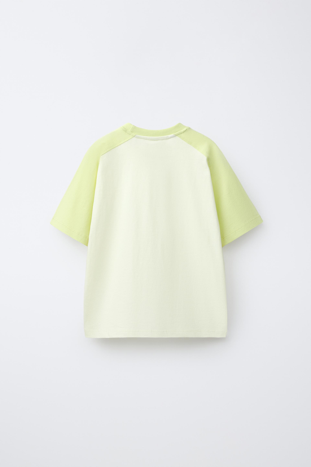 ZARA КОМПЛЕКТ ИЗ ФУТБОЛКИ И ШОРТОВ В ШАХМАТНУЮ КЛЕТКУ, ЛАЙМОВЫЙ