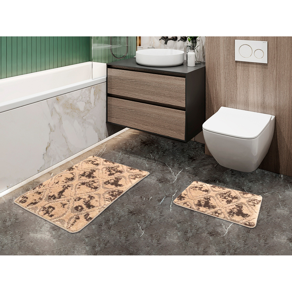 Набор ковриков д/ванной Shahintex Vintage  60*100+60*50 бисквитный (02)
