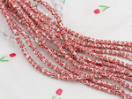 Бусина "Красные цветы" 6мм, фарфор