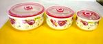 Набор из 3х плошек LL12 с герметичн.крышками (розы)