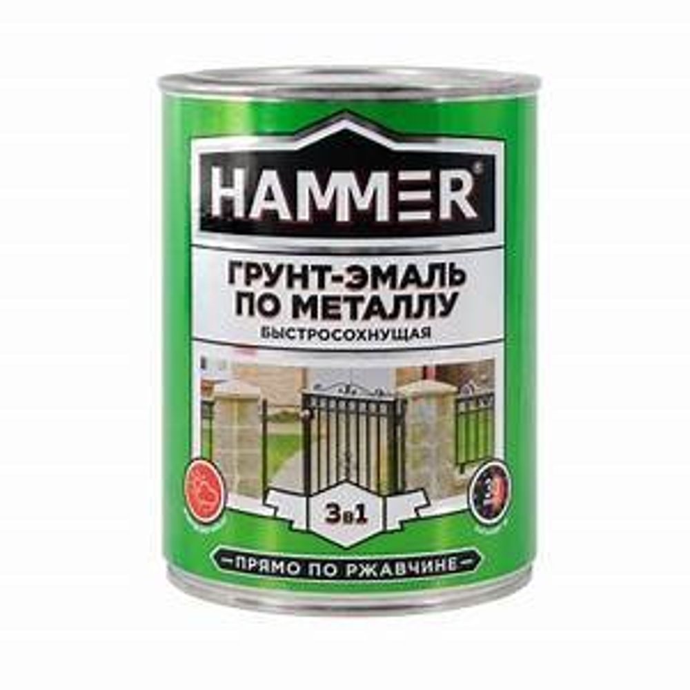 Эмаль универс. уск/суш глянц. синяя 0,9 кг Hammer